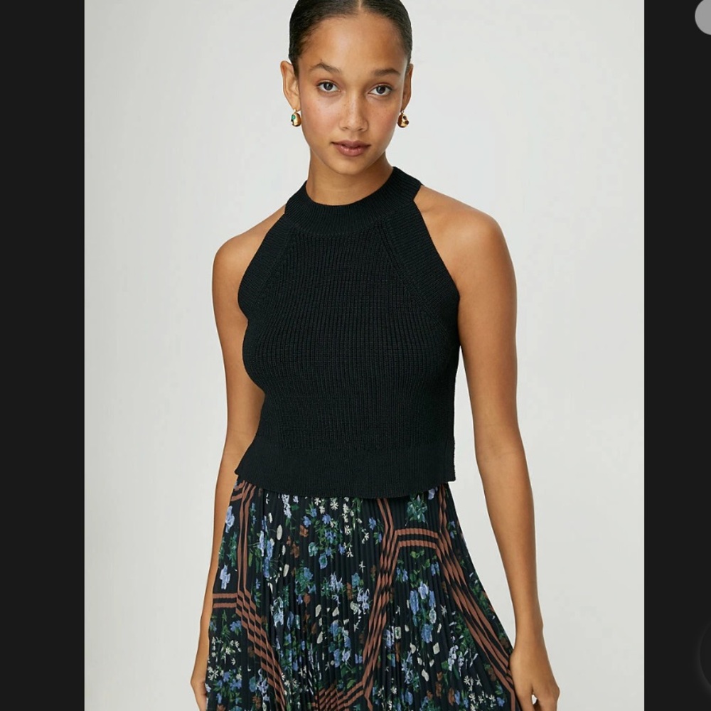 Aritzia Black Knit Halter Tank Top